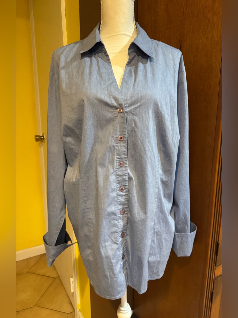 INC Plus Size Blue Button down Blouse size 20W